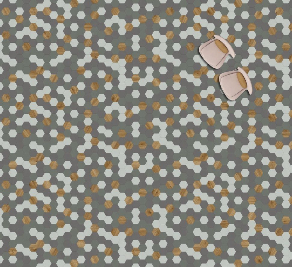 Виниловая плитка "Moduleo" Moods Hexagon 349 (226,32*196*2,5 мм) — купить в Великом Новгороде