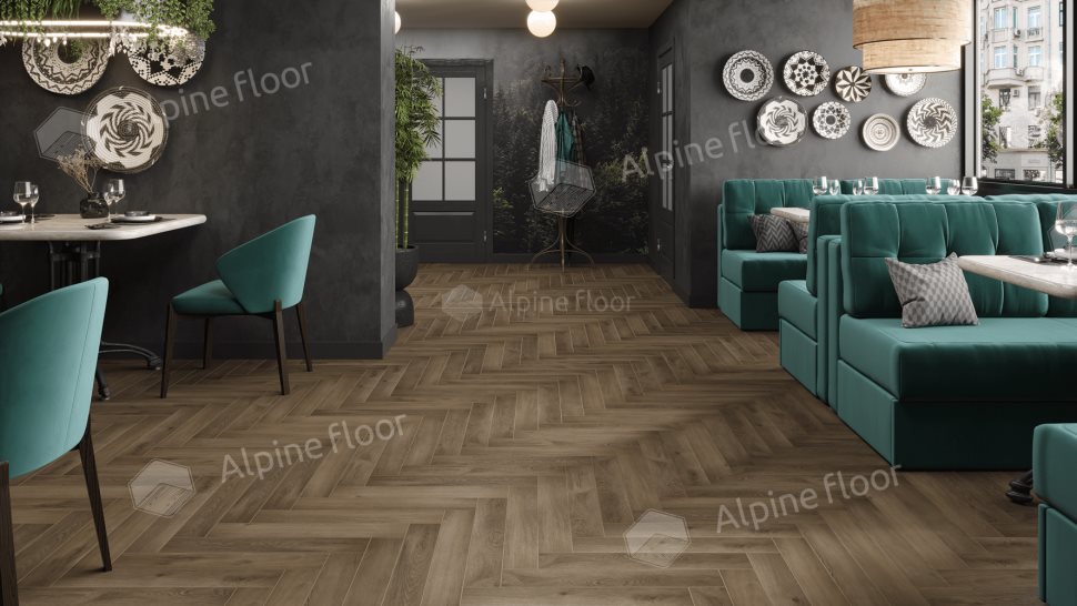 Ламинат "Alpine Floor" Herringbone 12 PRO Дуб Анжу (606*101*12 мм) — купить в Великом Новгороде