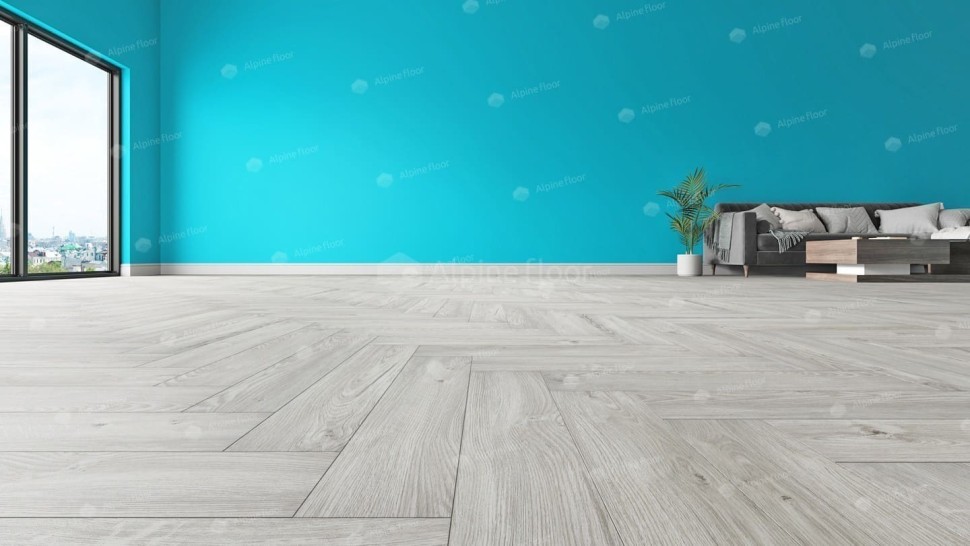 Виниловая плитка "Alpine Floor" Parquet LVT Снежный (590*118*2,5 мм) — купить в Великом Новгороде
