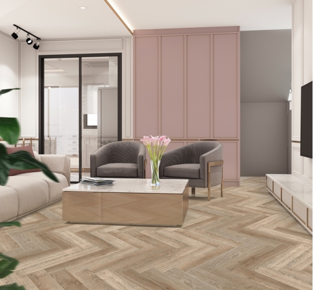 Виниловый ламинат SPC "Cronafloor" Herringbone Дуб Лилль (640*128*4,5 мм) — купить в Великом Новгороде