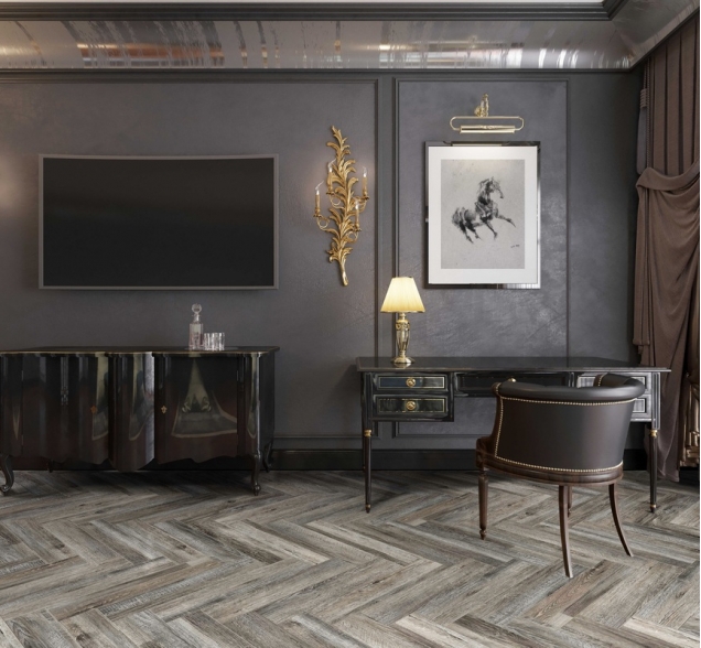 Виниловый ламинат SPC "Cronafloor" Herringbone Дуб Реймс (640*128*4,5 мм) — купить в Великом Новгороде