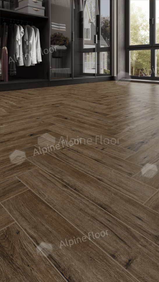 Ламинат "Alpine Floor" Herringbone 12 PRO Дуб Бордо (606*101*12 мм) — купить в Великом Новгороде