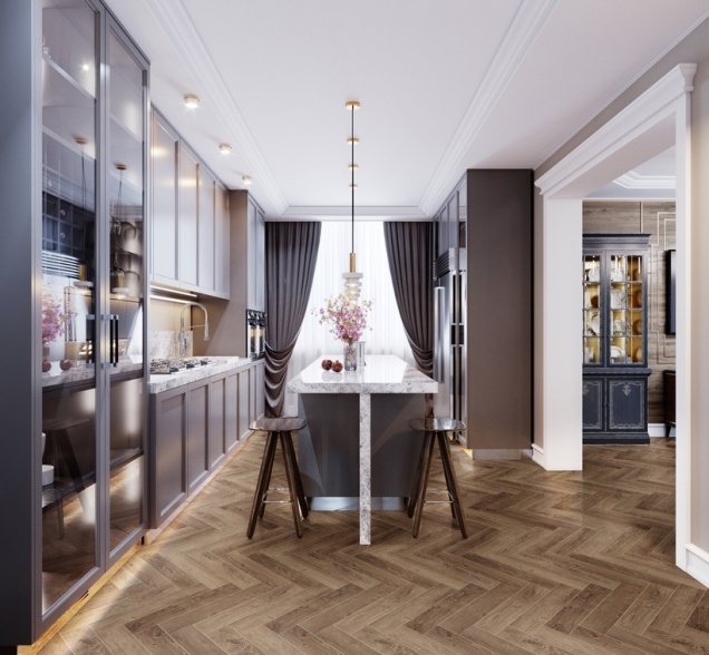 Виниловый ламинат SPC "Cronafloor" Herringbone Дуб Тулуза (640*128*4,5 мм) — купить в Великом Новгороде